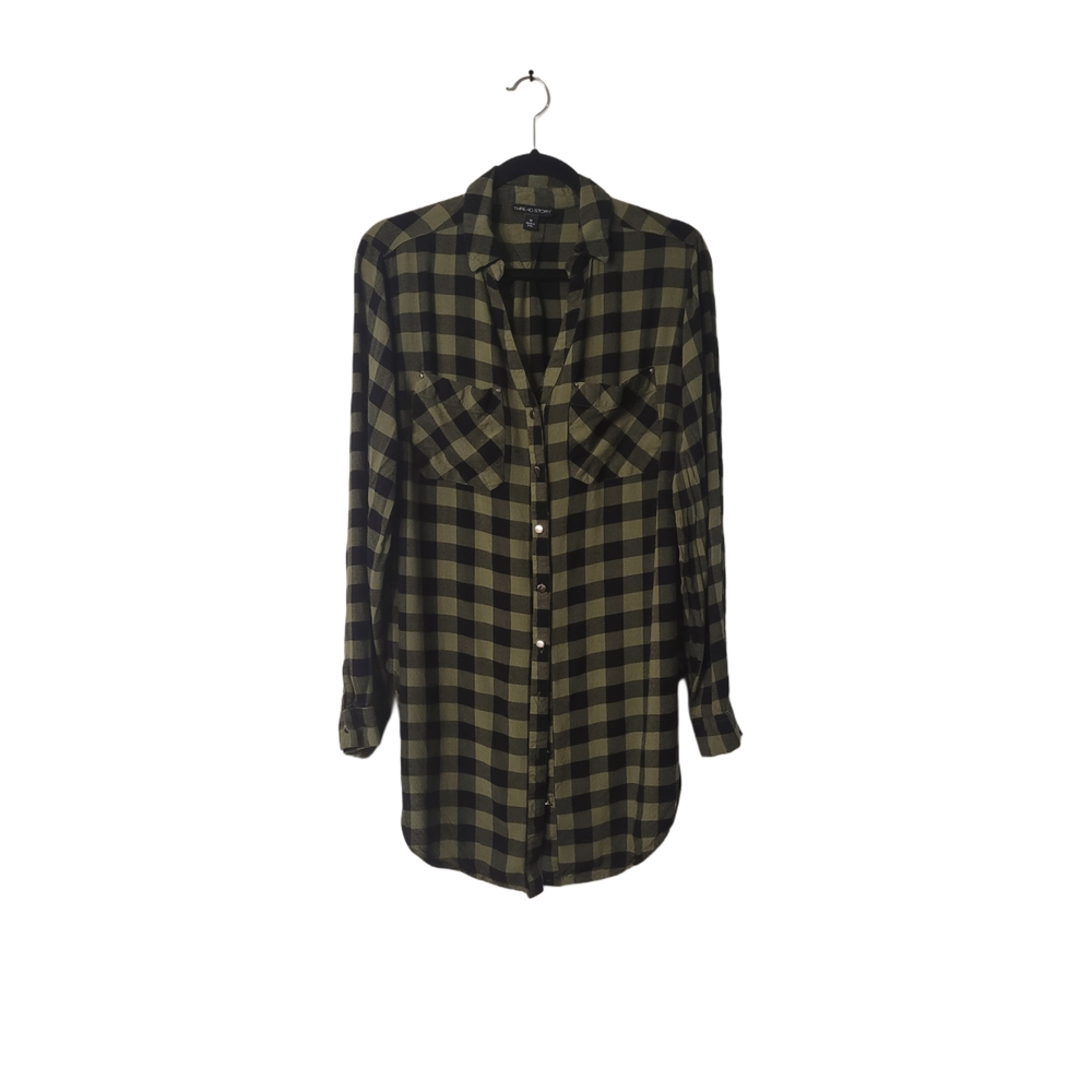 Thread Story Green and Black Plaid Shirt Size 1X